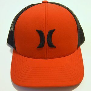Red and black Hurley Snapback Trucker hat